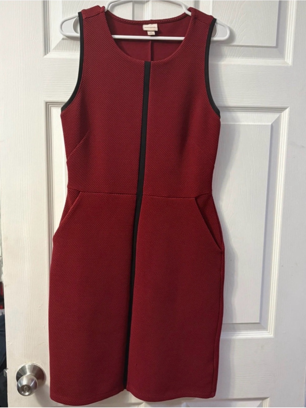 Merona Red Sleeveless Sheath Dress with Black Trim